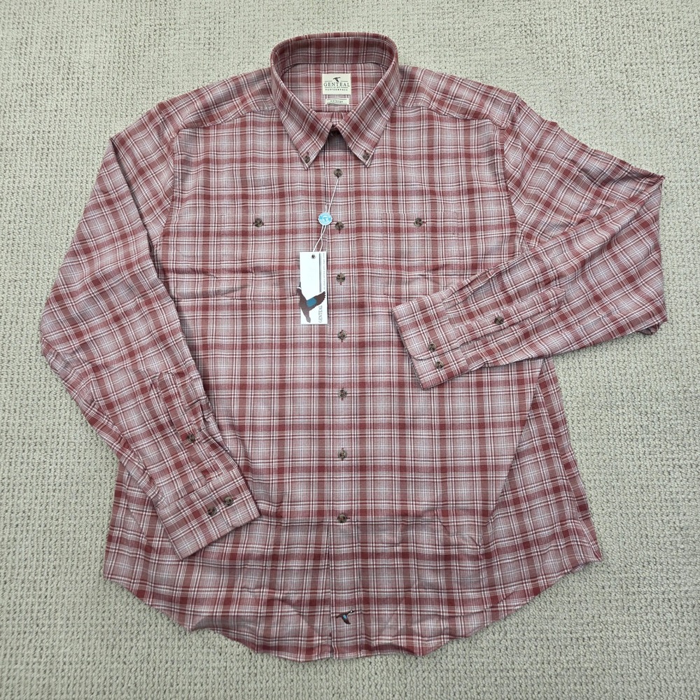 NEW GenTeal Performance Long Sleeve Flannel Shirt Rosewood Plaid Mens XXL‎ - Picture 2 of 11